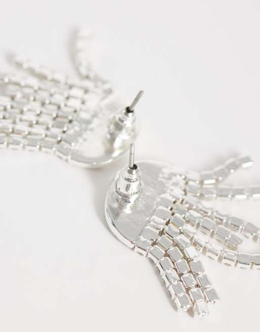 Accessorize Halloween ghost earrings in silver diamante, 2 of 4