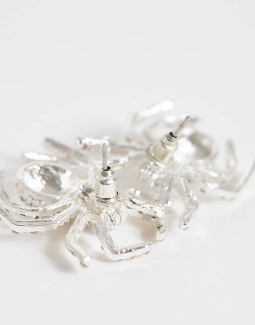 Accessorize Halloween sparkle spider earrings in silver, 2 of 4