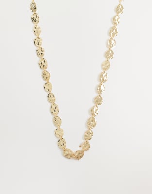 Accessorize - Halskette mit strukturierten, kleinen Scheibengliedern in Goldoptik-Goldfarben