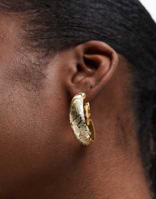 Accessorize Accessorize hammered chunky hoop earrings in gold