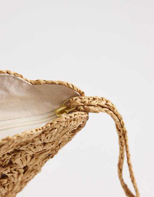 Accessorize – Handgelenktasche in Beige mit Kunstperlen-Muschel-Design, 3 von 4