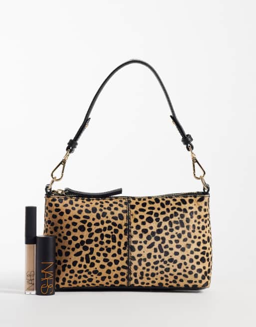 Accessorize handheld shoulder bag with crossbody strap in leopard, 2 of 4