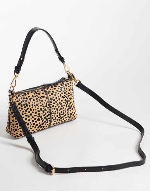 Accessorize handheld shoulder bag with crossbody strap in leopard, 4 of 4