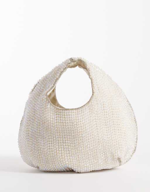 Accessorize - Handtas met glinsterende kralen in wit, 4 van 4