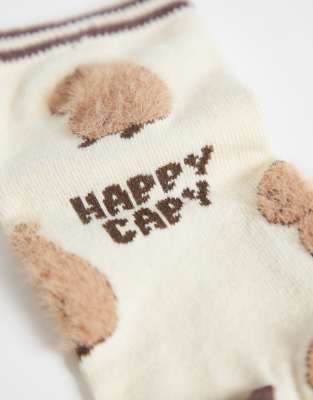 Accessorize Happy Capybara Socks In Neutral