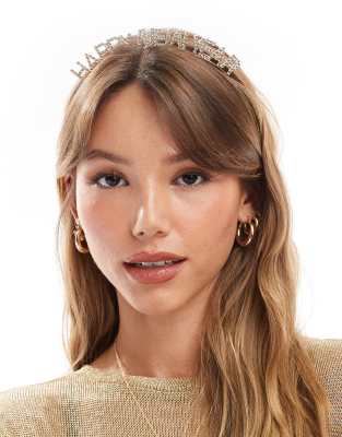 Accessorize Accessorize Happy New Year novelty headband in gold