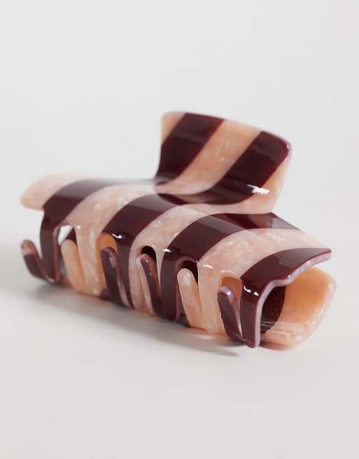 Accessorize hårklämma med candy stripe i burgundy, 3 av 3