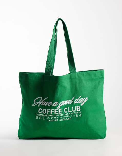 Accessorize have a good day shopper tote in green - view 1