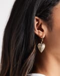 [Accessorize] Accessorize heart drop earrings in gold No Size GOLD