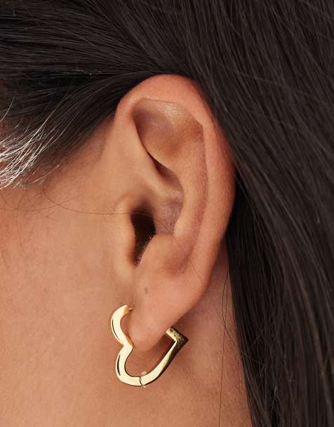 Accessorize heart earring in gold - view 1