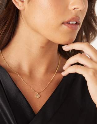 Accessorize Accessorize heart flower clover necklace in gold