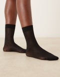 [Accessorize] Accessorize heart sheer socks in black No Size BLACK