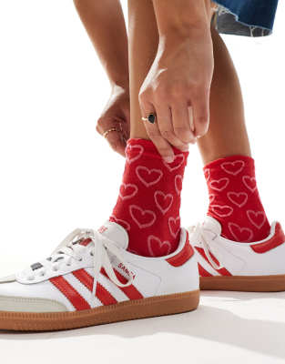 Accessorize Accessorize heart socks in red