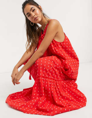 red beach dress maxi