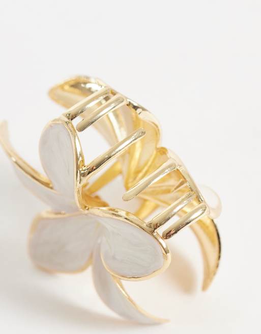 Accessorize - Hvid hårklemme i emalje med blomsterform, 2 af 3
