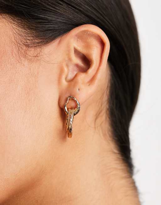 Accessorize interlocking stud drop earrings in gold ASOS