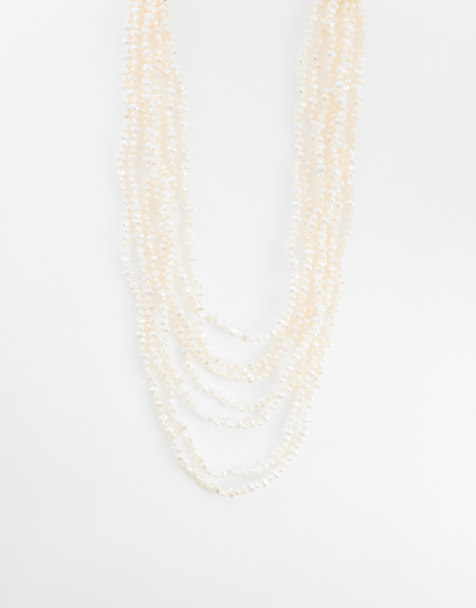 Accessorize irregular faux pearl layered necklace - view 1