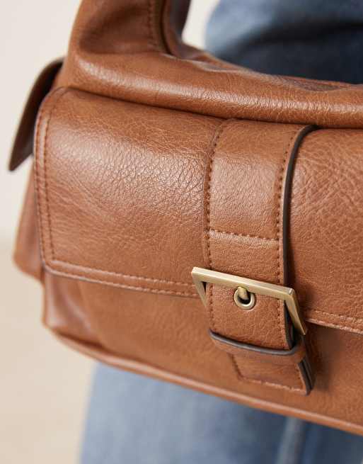 Accessorize – Jasnobrązowa, duża torebka na ramię w stylu roboczym, 2 z 4