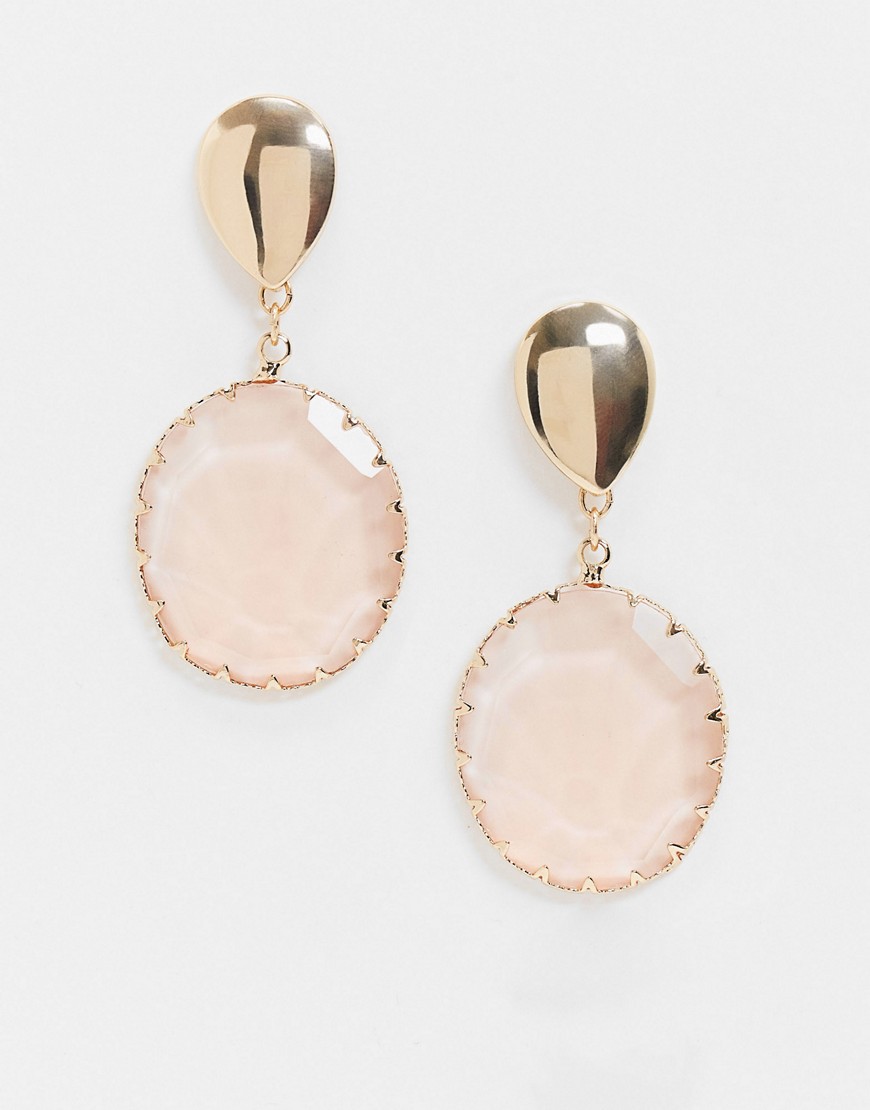 Accessorize jewel drop earring in silver and pink-Multi