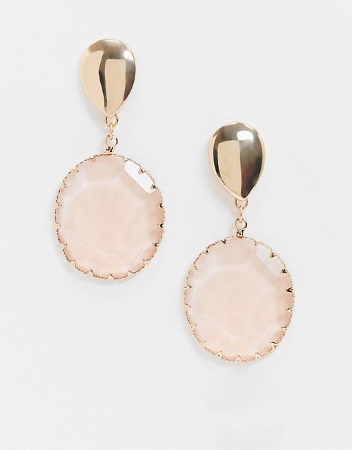 Accessorize jewel drop earring in silver and pink
