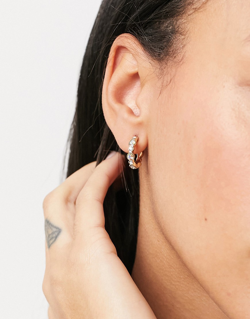 Accessorize jewelled huggie hoop earrings-Multi