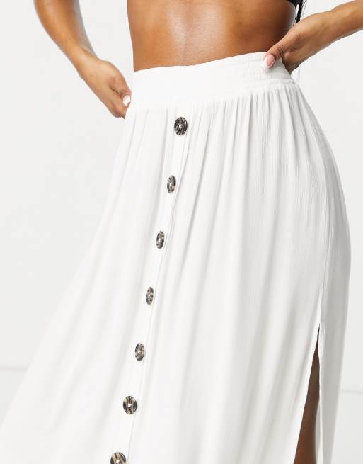 Accessorize - Jupe de plage boutonnée - Blanc, 3 de 4