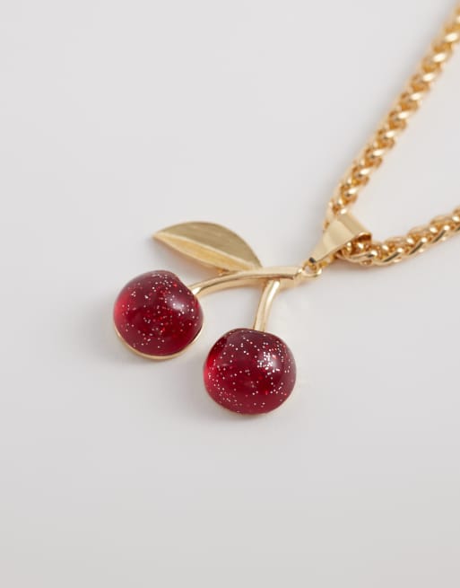 Accessorize - Ketting met kersenhanger in goudkleur, 4 van 4
