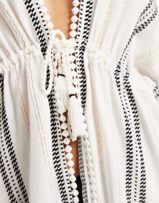 Accessorize Kimono da mare a righe multicolore ASOS