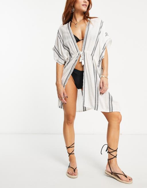 Accessorize - Kimono de plage à rayures - Multicolore