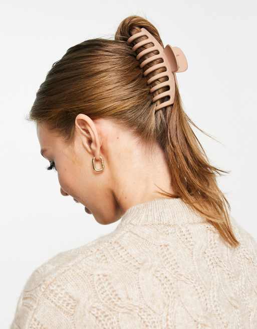 Accessorize – Klamra do włosów w matowym beżowym kolorze 