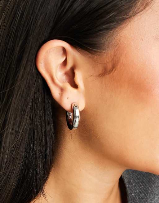 Accessorize - Kleine chunky oorringen in zilver, 3 van 4