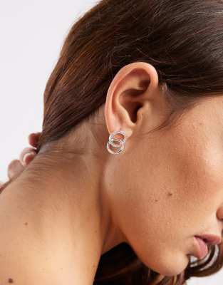 Accessorize - Kleine Ohrringe in Silberoptik mit Unendlichkeits-Design und Schmucksteinen