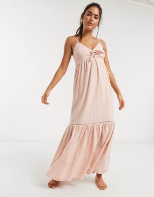 pink beach maxi dress