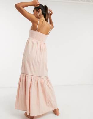 pink beach maxi dress