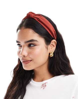 Accessorize Accessorize knot headband in rust-Orange