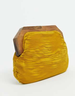 new look mustard clutch bag