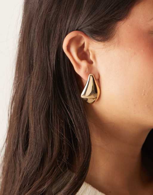 Accessorize – Kolczyki o abstrakcyjnym kształcie łezki w kolorze złota