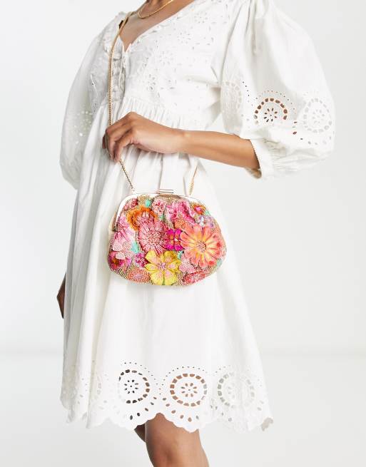 Accessorize – Kopertówka z jaskrawą kwiatową aplikacją z koralików