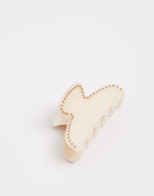 Accessorize – Kremowa spinka do włosów z ćwiekami na krawędziach, 2 z 3