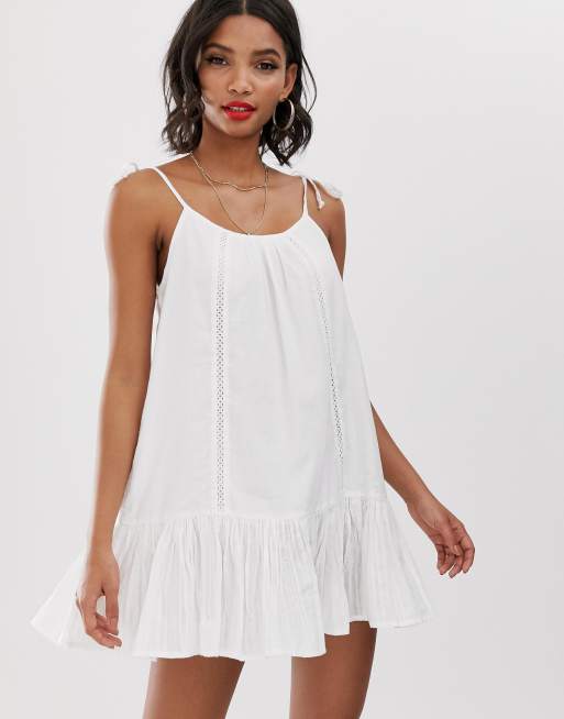 Accessorize Lace Insert Beach Dress In White