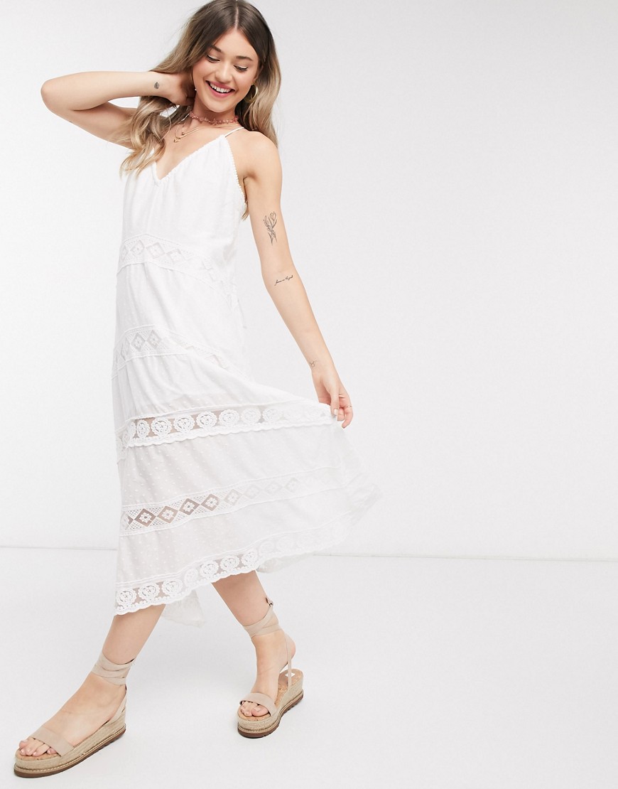 Accessorize Lace Insert Day Maxi Dress In White