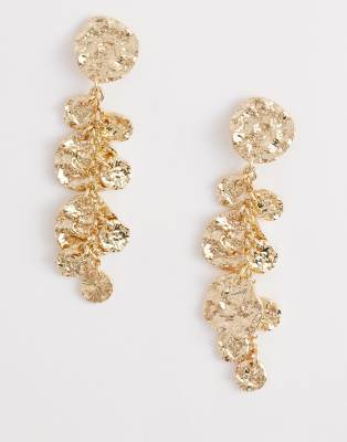 Accessorize - Lange Hängeohrringe in Goldoptik mit geschmolzenen Münzanhängern-Goldfarben