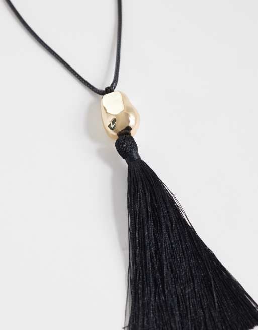 Accessorize - Lange ketting met kwastjes in zwart, 4 van 4