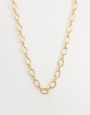 Accessorize Large Oval Links Chain Necklace In Gold