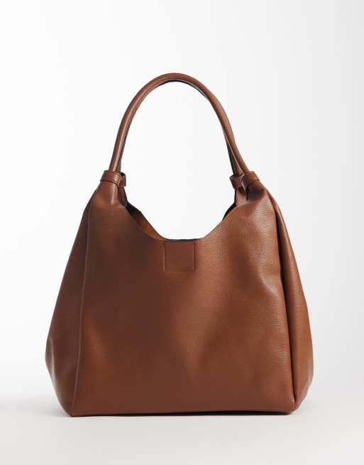 Accessorize large ring shoulder bag in brown, 4 of 4