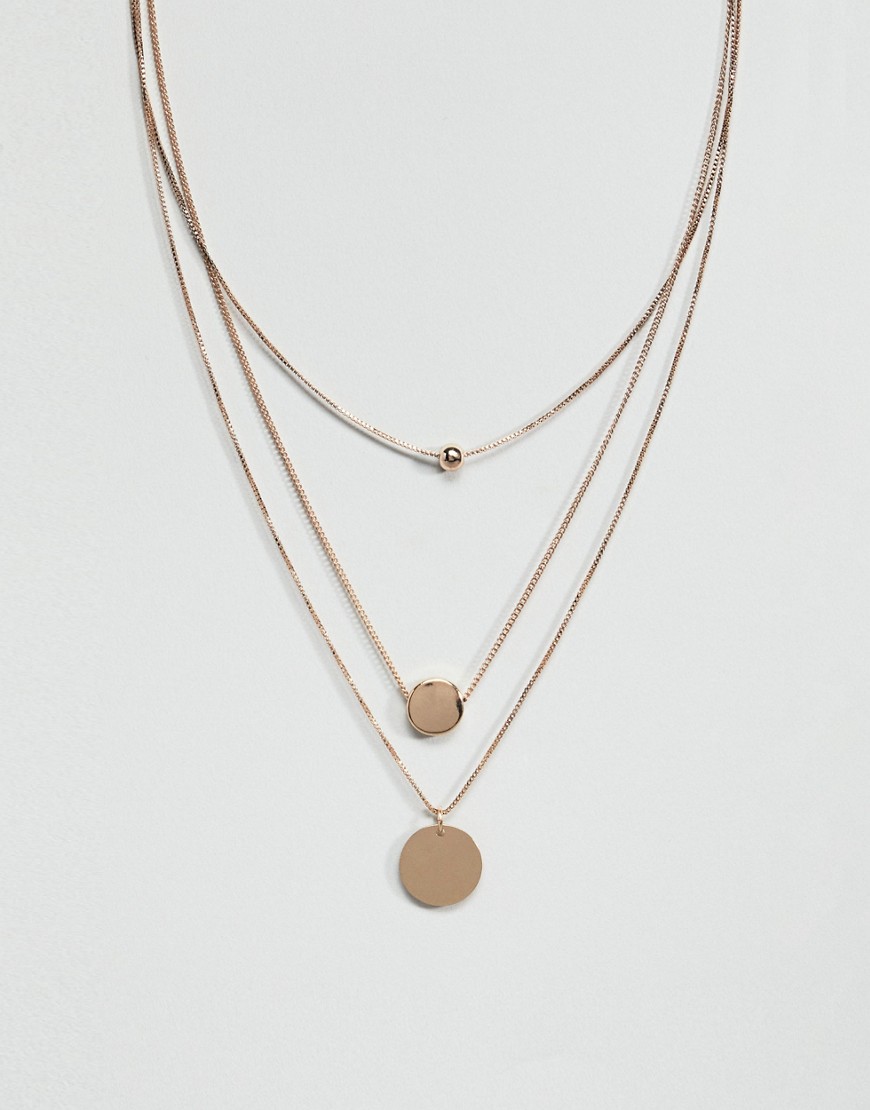 Accessorize layering necklace with circle detail-Gold