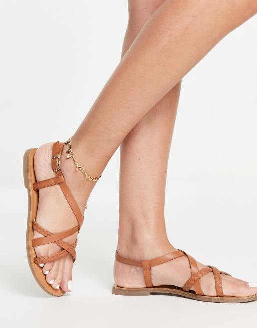 Tan flat clearance sandals uk