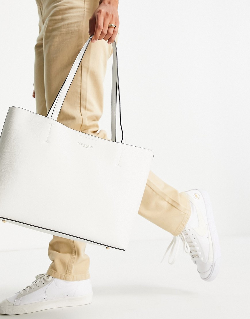 Accessorize Leo shopper bag in white