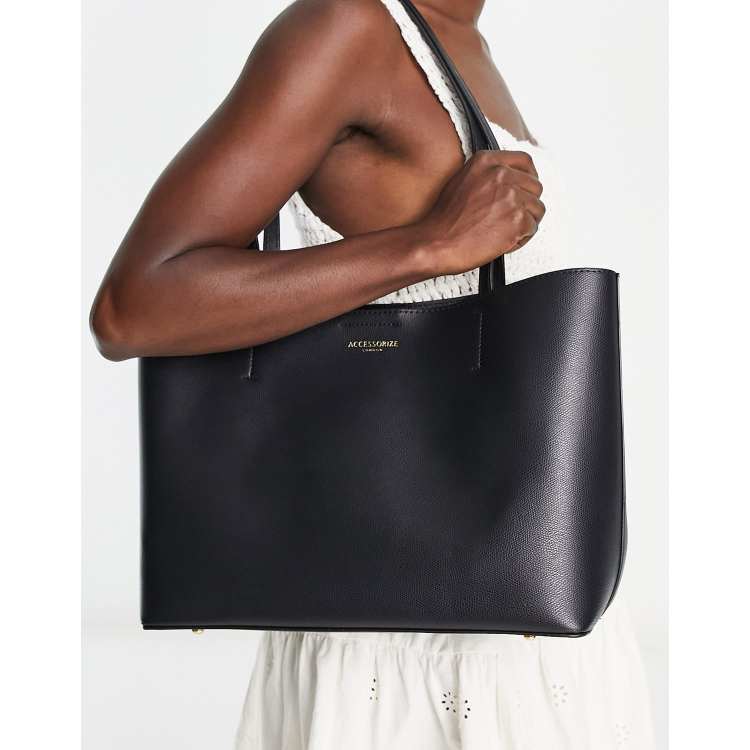 Black shopper on sale tote bag