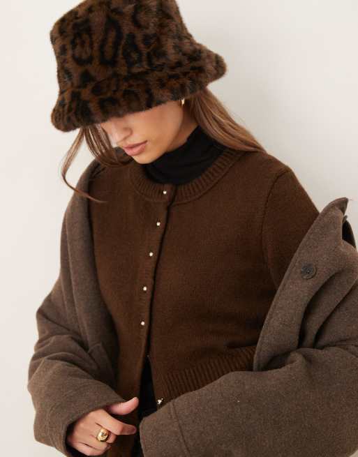 Accessorize leopard fur hat in multi, 3 of 3